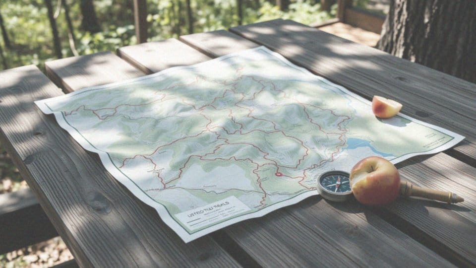 Co prezentuje mapa szlaków turystycznych w rejonie Ustronia?